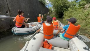 Žilinský Baťův kanál, plavby na člunech po biokoridoru při Vodním díle 6