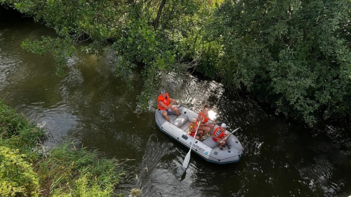 Žilinský Baťův kanál, plavby na člunech po biokoridoru při Vodním díle 1