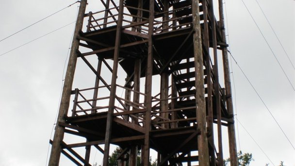 Vyhliadková veža na vrchu Veľká homoľa, Malé Karpaty. Autor: Plepo Zdroj: https://sk.wikipedia.org/wiki/Ve%C4%BEk%C3%A1_homo%C4%BEa#/media/S%C3%BAbor:Vyhliadka_na_Ve%C4%BEkej_Homoli.JPG