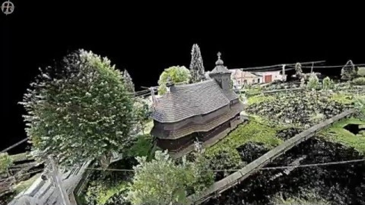 Uličské Krivé, drevený kostol, video 3D mračno bodov Autor: Pamiatkový úrad Slovenskej Republiky Zdroj: https://www.youtube.com/@pamiatkovy_urad