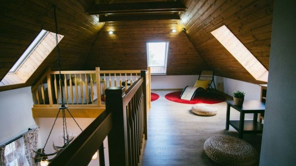 Apartmán Superior - podkrovná galéria môže slúžiť na relax, hry, ale aj na spanie.