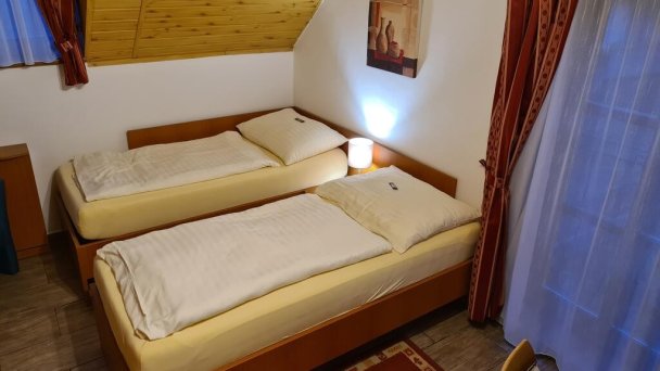 Dvojlôžková izba s 2 oddelenými posteľami a s výhľadom do záhrady