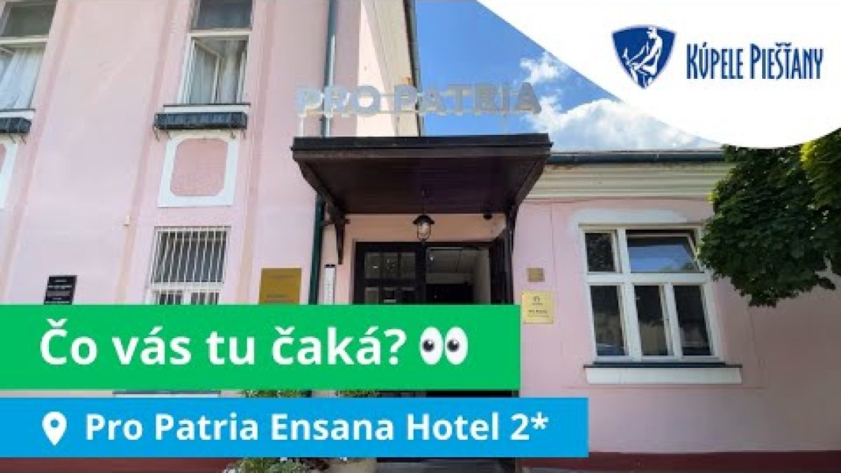 Kúpele Piešťany: Pro Patria Ensana Hotel 2* (kompletná prehliadka) Autor: Domalenka predtým Sorger Zdroj: https://www.youtube.com/@domalenka Kúpele Piešťany: Pro Patria Ensana Hotel 2* (kompletná prehliadka) Autor: Domalenka predtým Sorger Zdroj: https://www.youtube.com/@domalenka
