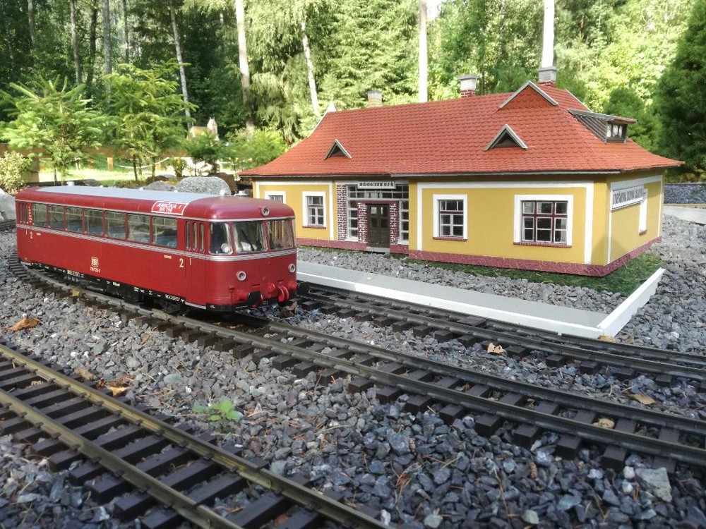 Miniatúra železničkej stanice v parku miniatúr Liptovský Ján